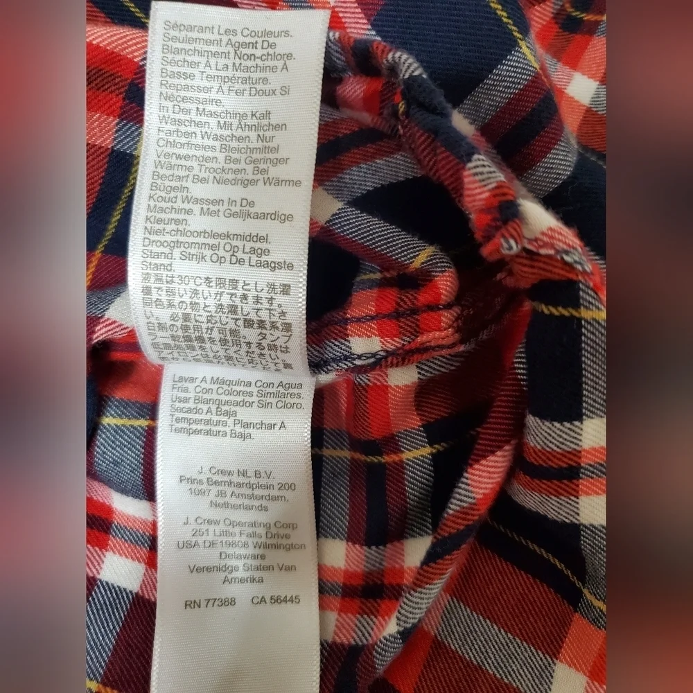 J.Crew Size XL Plaid Red and Blue Pajama Set